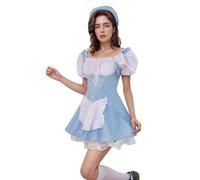 Dirndl Robe traditionnelle bavaroise pour le style de serveur de la fête de la bière, décoration murale médiévale (bleu, XL)