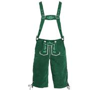 Dirndl - Robe traditionnelle ethnique pour homme - Style bière - Chemise à carreaux avec bretelles - Pantalon brodé, vert, XXL