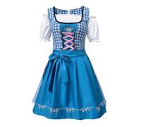 Dirndl - Robe traditionnelle moderne pour femme - Chemisier - Tablier - Robe courte élégante - Robe courte - Costume traditionnel pour fille - Chemisier Dirndl - Rouge - Fête de la bière, Bleu-i, XL