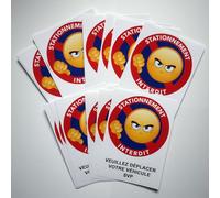 DIRODISTRIB 50 Autocollants Stationnement Gênant pour Voiture Mal garée. 15x15 cm