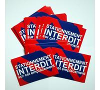 DIRODISTRIB 50 Stickers pour Voitures Mal garées. Taille 10,5 x 14,8 cm. Autocollants stationnement Interdit Difficiles à enlever Une Fois collés sur Les Voitures Mal garées.