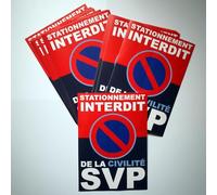 DIRODISTRIB Stationnement gênant - Lot de 20 Autocollants de stationnement Interdit - Dissuasif Contre Les Voitures Mal garées - Adhésif Puissant Difficile à décoller - Parking privé