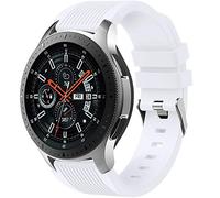 Dirrelo Bracelet Compatible avec Samsung Galaxy Watch 3 45mm/Galaxy Watch 46mm/Huawei GT 2 46mm, 22mm Souple Silicone Sport Remplacement pour Samsung Gear S3 Frontier, Hommes Femmes, Blanc