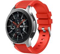 Dirrelo Bracelet Compatible avec Samsung Galaxy Watch 3 45mm/Galaxy Watch 46mm/Huawei GT 2 46mm, 22mm Souple Silicone Sport Remplacement pour Samsung Gear S3 Frontier, Hommes Femmes, Rouge