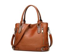 DIRRONA Classique Femmes Sac à Main Mode Sacs à Bandoulière Multifonction Femme Du Quotidien Décontracté Fourre Tout Voyager Sacs à bandoulière Cuir Artificiel Brun