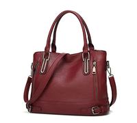 DIRRONA Classique Femmes Sac à Main Mode Sacs à Bandoulière Multifonction Femme du Quotidien Décontracté Fourre Tout Voyager Sacs à bandoulière Cuir Artificiel Rouge