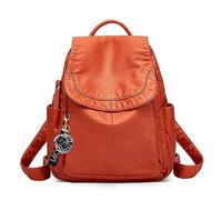 DIRRONA Femme Sac à Dos Moyen Décontracté Sac à Dos Femme D'école Anti-vol Sacs À Bandoulière Mode Imperméable PU Cuir Douceur Sac à Dos Voyage Cartable Sac à Dos Collège Sac A Dos Brun