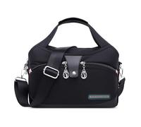 DIRRONA Femme Sac Mode Voyager Sac Bandoulière Multi Poches Imperméable Nylon Sac à Main Femmes du Quotidien Décontracté Femme Sac de Messager Noir