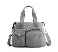 DIRRONA Mode Femmes Sac à Main Voyage Sac Messenger Grande Sacs à Bandoulière Imperméable Femme Du Quotidien Décontracté Sac Bandoulière L'école Nylon Sacs à Main Gris