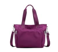 DIRRONA Mode Sac à Bandoulière en Nylon Léger pour Voyager - Sac à Main du Quotidien Grande Capacité Décontracté Imperméable Multi Poches pour Femmes - Mauve