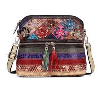 DIRRONA Sac à Bandoulière Mode Femme Grand Voyage Décontracté Quotidien Sac Messager Sac à Bandoulière Coloré en Cuir Véritable Travail Achats Fête Crossbody Femme Sac Porté Epaule Coloré B