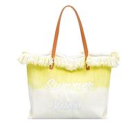 DIRRONA Sac à Bandoulière pour Femme Grand Fourre-Tout de Voyage et Plage Décontracté avec Broderie en Toile Jaune