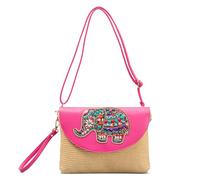 DIRRONA Sac à Main féminin de Mode Sac à épaule Original Petit Sac à bandoulière Sac en Paille pour Maintenir en Voyage de Loisirs Sac féminin avec Style Ethnique Sac porté épaule à Rabat