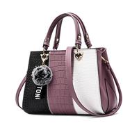 DIRRONA Sac a Main Femme - Sac Cabas en Cuir PU avec Design Multicolore et Pendentif Élégant, porté épaule ou bandoulière - Idéal pour Le Travail, Les Voyages et Les Sorties Quotidiennes