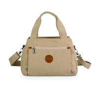 DIRRONA Sac Bandoulière Femme Grand en Nylon Mode - Sac à Main Multi-Poches avec Bretelles Réglables, Style Vintage Antivol, Lavable, pour Travail, Shopping et Usage Décontracté Kaki Clair