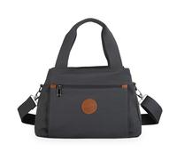 DIRRONA Sac Bandoulière Femme Grand en Nylon Mode - Sac à Main Multi-Poches avec Bretelles Réglables, Style Vintage Antivol, Lavable, pour Travail, Shopping et Usage Décontracté Gris Froid