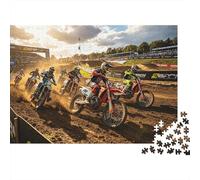 Dirt Bike 1000 Pièce Puzzle Papier Recyclé Motorcycle Race Puzzles pour Garçons et Filles à partir de 6 Ans Temps de Jeu en Famille Props Excellente Idée de Cadeau Home 52x38cm/1000pcs