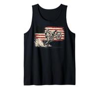Dirt Bike American Flag Motocross Biker Vintage USA Cool Débardeur