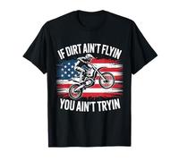 Dirt Bike Drapeau Américain Motocross Biker Vintage USA T-Shirt