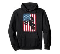 Dirt Bike Motocross Biker Drapeau Américain 4 Juillet Garçon Homme Sweat à Capuche