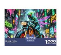 Dirt Bike Puzzles Jigsaw 1000 Pièces Puzzles 38x26cm/1000pcs pour Enfants Cadeau Rider de Moto Jeu D'Intelligence Pression Réduite Bricolage Carton