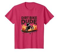 Dirt Bikes pour garçons Dude Motocross Urban Adventure T-Shirt, Enfant, Rouge chiné, 10 Ans