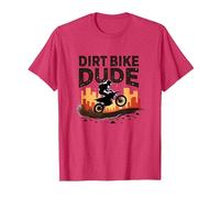Dirt Bikes pour garçons Dude Motocross Urban Adventure T-Shirt, Homme, Rouge chiné, M