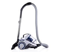 Dirt Devil Aspirateur Sans Sac DD2504 - 700W - Filtre HEPA 12 - Portée 9M - Avec Brosses Combinée, Encastrée et à Parquet - 4,9KG - Bac à Poussière 2,7L - Blanc