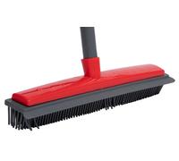 Dirt Devil Balai en Caoutchouc Poils d'Animaux - Caoutchouc - Raclette - Avec Manche 120 cm - Gris / Rouge