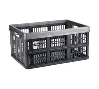 Dirt Devil Caisse Pliable 45 L - Boîte De Rangement Pliable - Coffre Pliable pour Courses - Poignées Ventilée - Noir