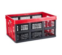 Dirt Devil Caisse Pliable 45L - Boite de Rangement Pliante - Poignées Solides et Parois Aérées - Boîte Pliante Robuste - Rouge Noir