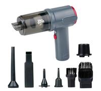 Dirt Devil Car Vacuum Cleaner 2-en-1 - Aspirateur de Voiture Puissant avec Fonction de Soufflage - Mini Aspirateur Rechargeable sans Fil USB-C - Lumière LED et Plusieurs Buses - Gris