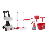 Dirt Devil Chariot de Ménage Jouet - pour Enfants dès 3 Ans - avec Balai, Seau, Pulvérisateur et Brosse - Jouet de Nettoyage Complet - Chariot de Nettoyage Enfant Ludique