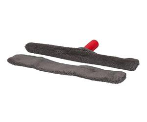 Dirt Devil Kit de Nettoyage pour Vitre - Manche Télescopique 57-129 CM - 2X Chiffon Microfibre - Gris/Rouge