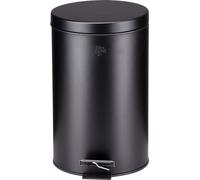 Dirt Devil Poubelle à pédale 12 litres - Poubelle Soft Close - Poubelle en inox avec seau intérieur amovible - pour salle de bain - 27,5 x 25,5 x 40,2 CM - Noir