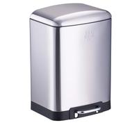 Dirt Devil Poubelle à Pédale 12L - Poubelle de Cuisine avec Fermeture Douce - Acier Inoxydable - Poubelle Intérieure Amovible - 27.2 x 25.5 x 40.2 CM - Argent
