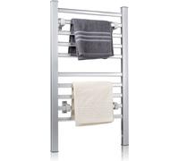 Dirt Devil Radiateur sèche-serviettes électrique - pose libre ou murale - porte-serviettes - chauffage avec 10 barres - IP22 protection contre les gouttes d'eau - aluminium - gris