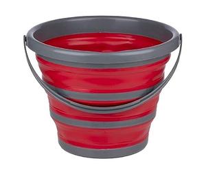 Dirt Devil Seau Pliable - 10 litres - 32 x 25,5/5,5 CM - Gain de Place - Parfait pour Le Nettoyage et Le Camping - Rouge