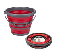 Dirt Devil Seau Pliable 10 litres - Bassine Camping Multifonction - Seau Menage Compact Gain de Place - Bassine Retractable Pratique - 32 x 25,5 x 5,5 cm - Rouge Gris