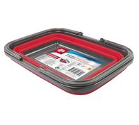 Dirt Devil Seau Pliable - 17 litres - 38 x 28,5 x 16/4,5 cm - Peu encombrant - Parfait pour Le Nettoyage et Le Camping - Rouge