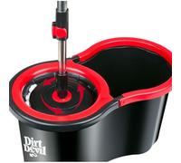 Dirt Devil Set Balai Serpillère Rotatif - Tête 360° - Manche Télescopique en Acier INOX - Seau Essoreur - Capacité 16 litres - Noir/Rouge