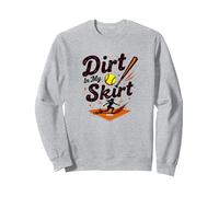 Dirt in My Skirt Ferce Player Softball Ferce Player Sliding Home Sweatshirt, Unisexe pour Adultes, Gris Chiné, S