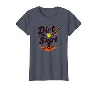 Dirt in My Skirt Ferce Player Softball Ferce Player Sliding Home T-Shirt, Femme, Bleu Chiné, S