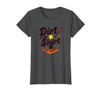 Dirt in My Skirt Ferce Player Softball Ferce Player Sliding Home T-Shirt, Femme, Chiné Foncé, S