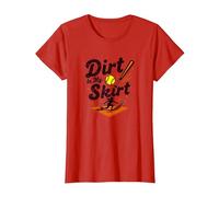 Dirt in My Skirt Ferce Player Softball Ferce Player Sliding Home T-Shirt, Femme, Rouge, S