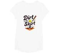 Dirt in My Skirt Ferce Player Softball Ferce Player Sliding Home T-Shirt, Fille, Blanc, S
