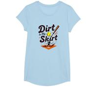 Dirt in My Skirt Ferce Player Softball Ferce Player Sliding Home T-Shirt, Fille, Bleu Céleste, S