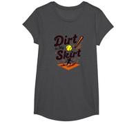 Dirt in My Skirt Ferce Player Softball Ferce Player Sliding Home T-Shirt, Fille, Chiné Foncé, S