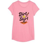 Dirt in My Skirt Ferce Player Softball Ferce Player Sliding Home T-Shirt, Fille, Rose, S