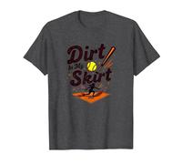 Dirt in My Skirt Ferce Player Softball Ferce Player Sliding Home T-Shirt, Homme, Chiné Foncé, S